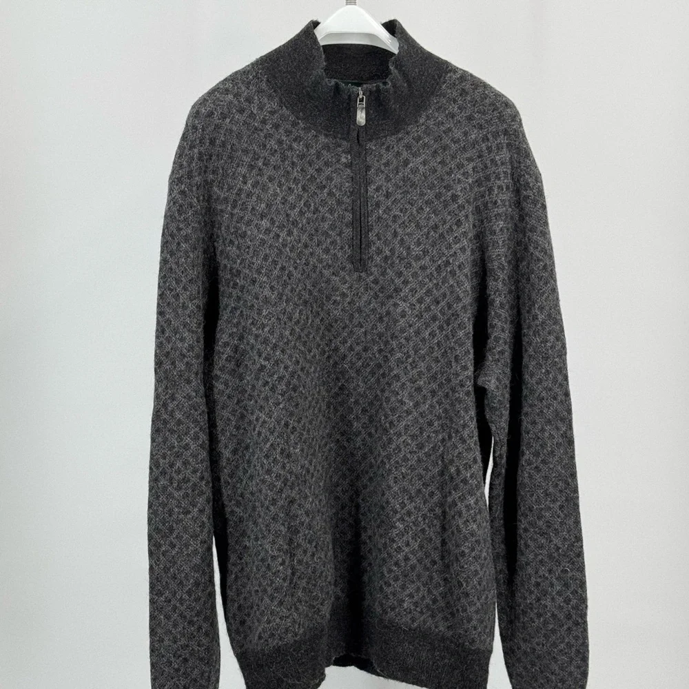 Bobby Jones Men’s Baby Alpaca Gray Quarter Zip Sweater Size XL